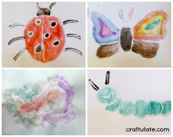 Watercolour and Glue Resist Art for kids to make
