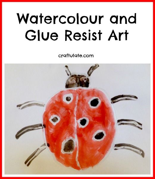 Watercolour and Glue Resist Art for kids to make