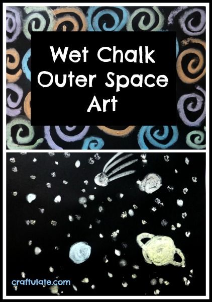 Wet Chalk Outer Space Art - a vibrant art technique for kids to try!