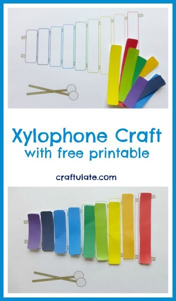Xylophone Craft with free printable from Craftulate