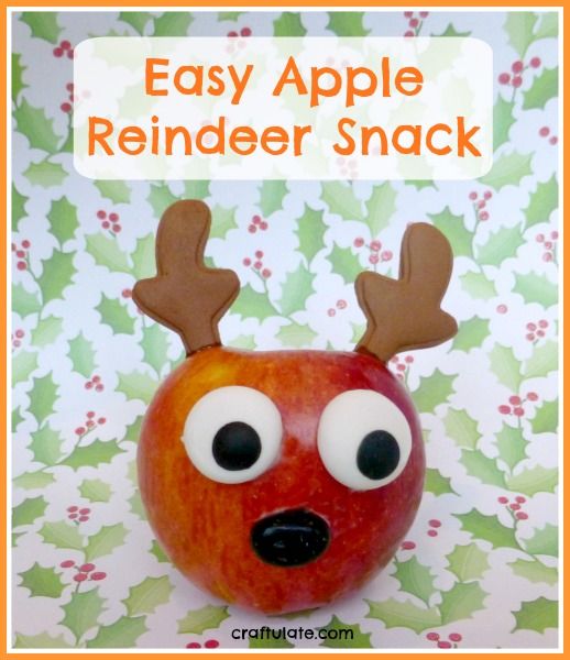 Easy Apple Reindeer Snack - a fun treat for kids!