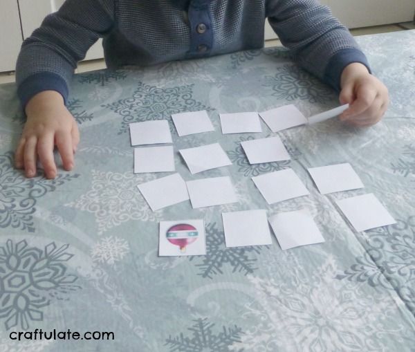Christmas Memory Match Game for kids (free printable!)