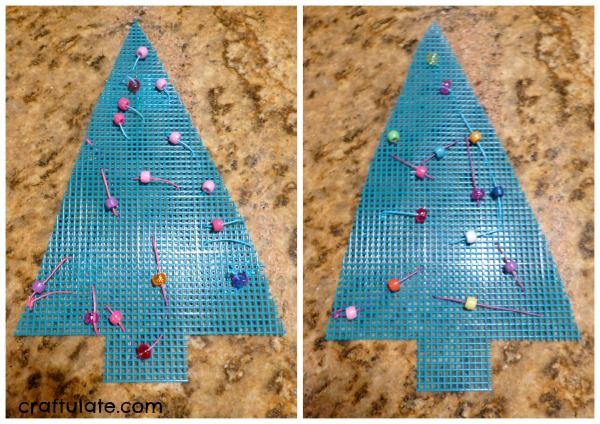 Fine Motor Christmas Tree Sewing Activity from Craftulate