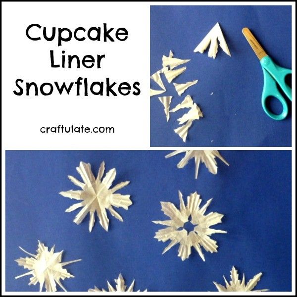 Cupcake Liner Snowflakes - a winter craft for kids to make