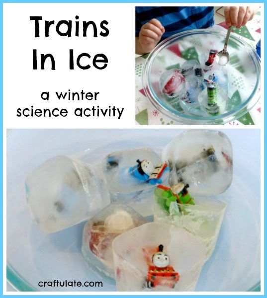 Trains In Ice - a winter science activity from Craftulate