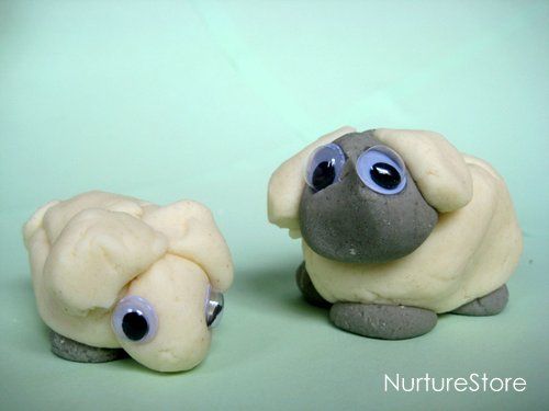 Spring Lambs from play dough