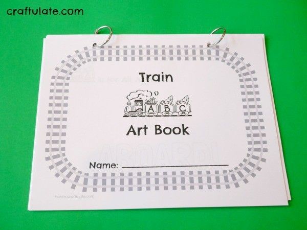 Train ABC Art Book - free printable from craftulate.com