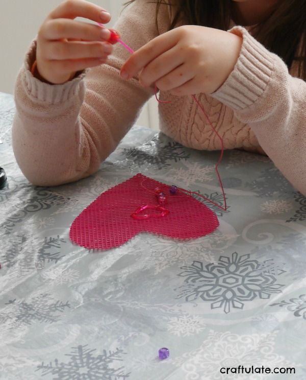 Valentine Sewing Craft - a fine motor activity for kids