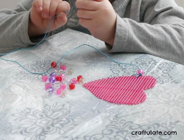Valentine Sewing Craft - a fine motor activity for kids