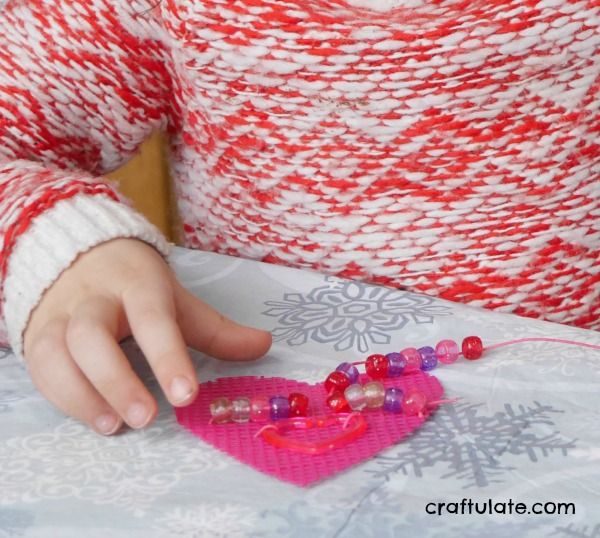 Valentine Sewing Craft - a fine motor activity for kids