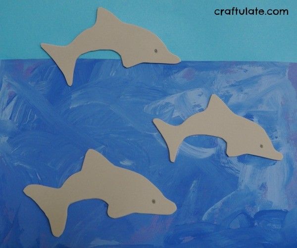 Dolphins in the Ocean Art - art activity for kids to make