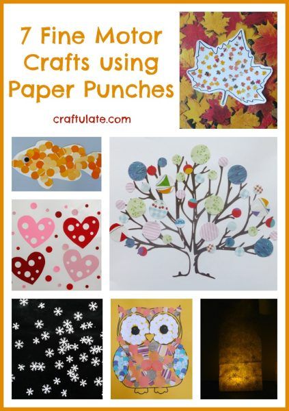 7 Fine Motor Crafts using Paper Punches from Craftulate