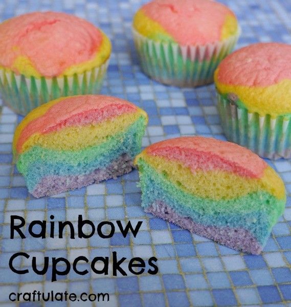 Rainbow Cupcakes from Craftulate