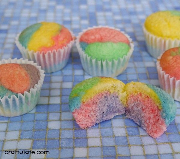 Rainbow Cupcakes from Craftulate