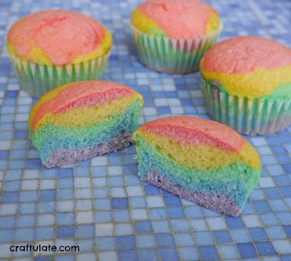 Rainbow Cupcakes from Craftulate