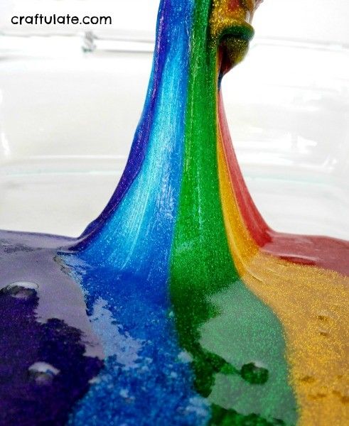 DIY Glitter Rainbow Slime 