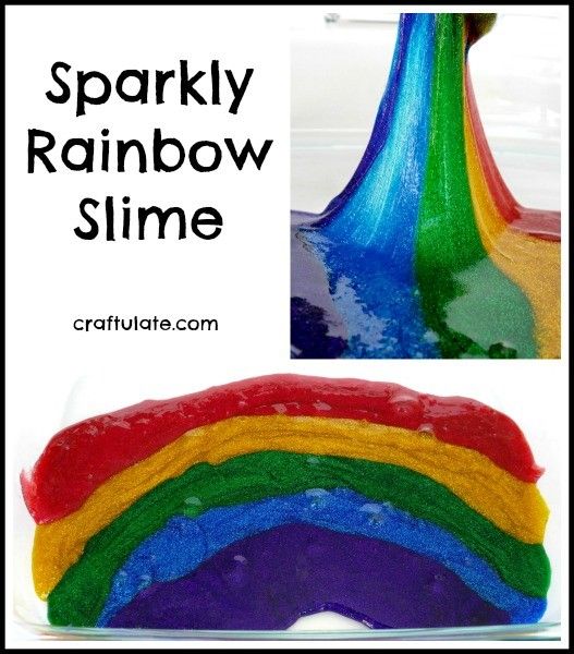 Clear Transparent Rainbow Glitter Slime