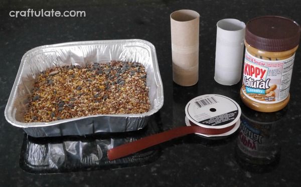 Cardboard Tube Bird Feeder from Craftulate