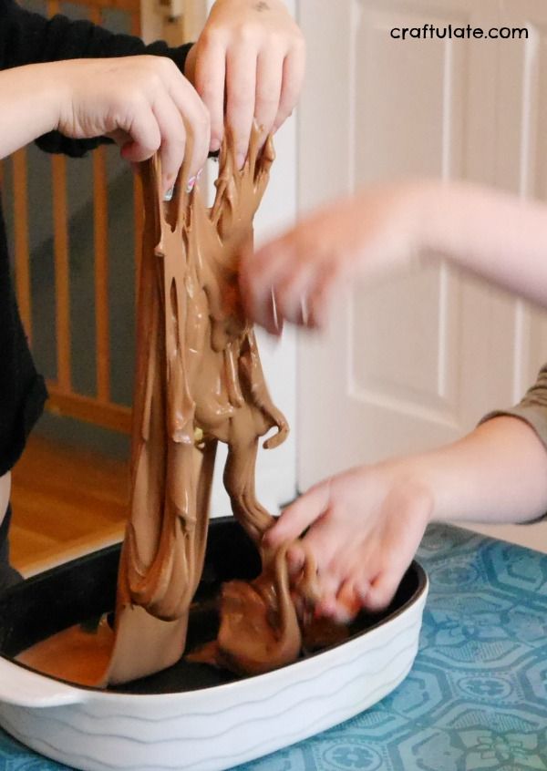 Easter Chocolate Slime - sensory play recipe to make at home!