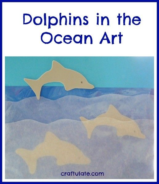 Dolphins in the Ocean Art - art activity for kids to make