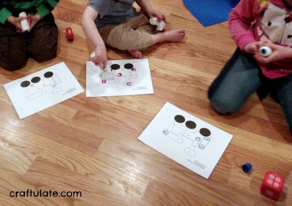 Roll and Cover Train Dice Game from Craftulate FREE PRINTABLE