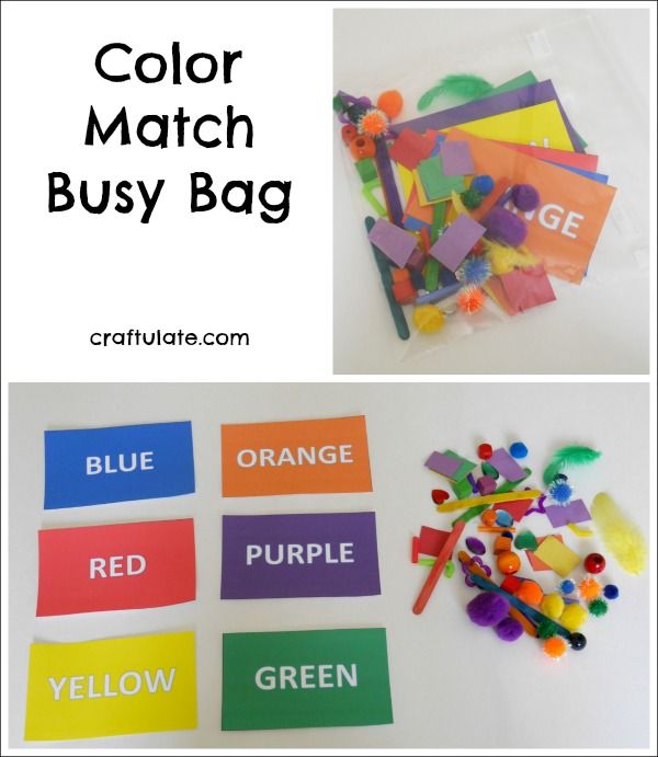 Color Match Busy Bag for toddlers or preschoolers