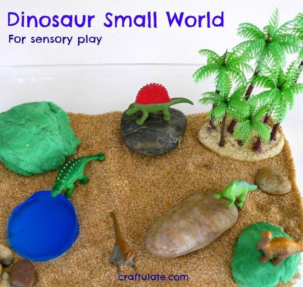 Dinosaur Small World for sensory play from Craftulate