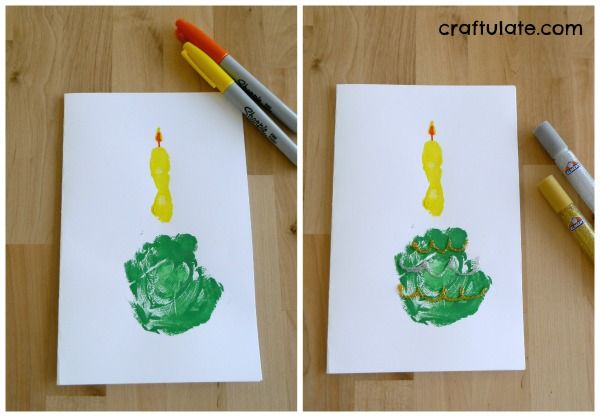 Handprint Birthday Cake Cards - a fun craft for kids to make for little ones!