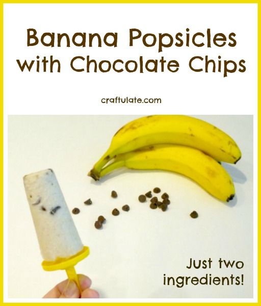 Banana Popsicles with Chocolate Chips - just two ingredients!!