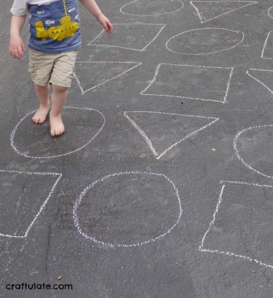 Chalk Shapes Jumping Game - Craftulate