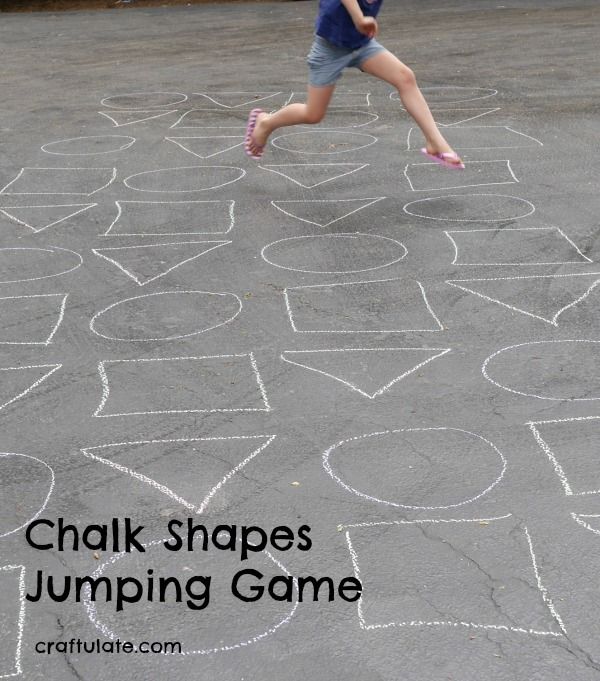 Chalk Shapes Jumping Game - fantastic gross motor fun!