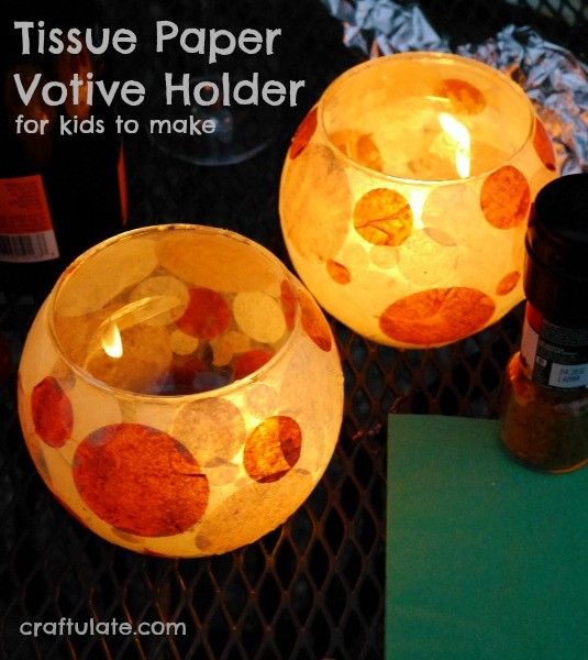 Tissue Paper Votive Holder - perfect for citronella!