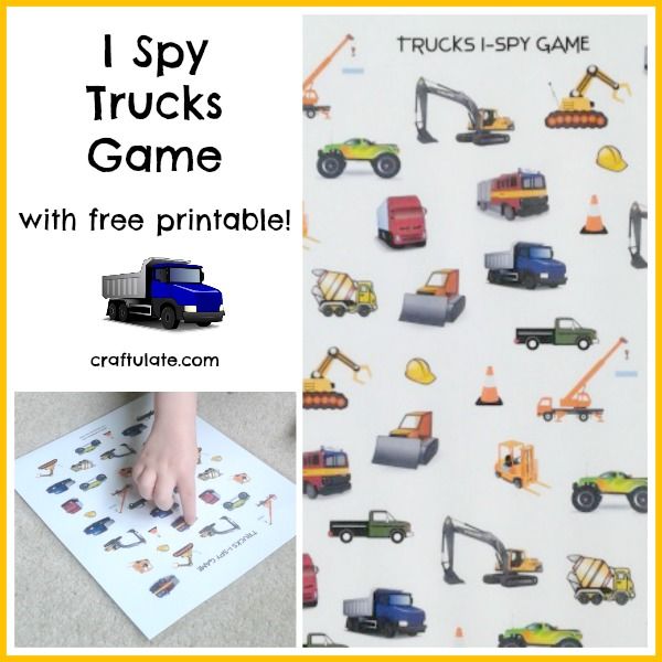 I Spy Trucks Game - with free printable!