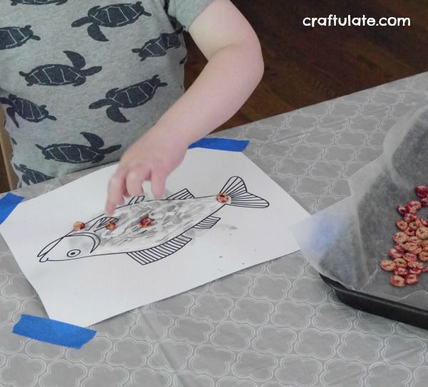 Fine Motor Cereal Fish Craft