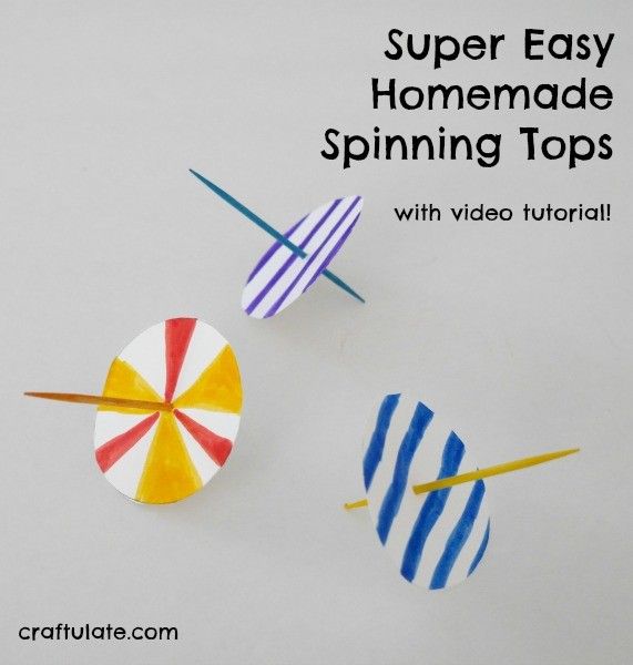 Super Easy Homemade Spinning Tops