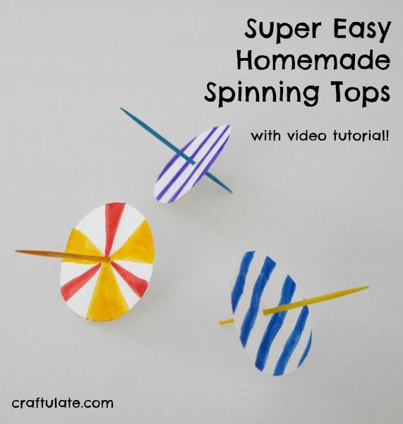 Super Easy Homemade Spinning Tops - Craftulate