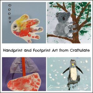 Handprint and Footprint Art from Craftulate