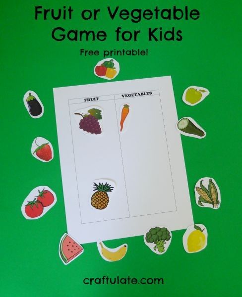 Fruit or Vegetable Game for Kids - with free printable!