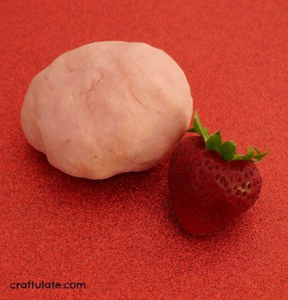 Summer Strawberry Play Dough - made from real strawberries!