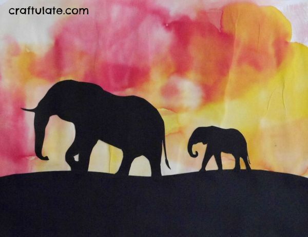 Watercolour Sunset Art for Kids