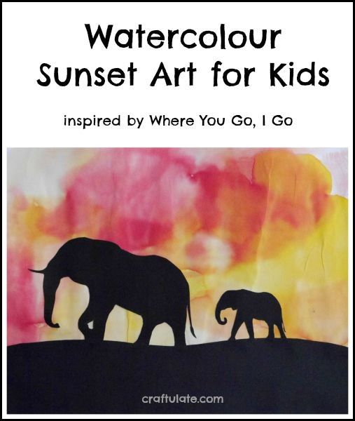 Watercolour Sunset Art for Kids - an easy and beautiful art technique