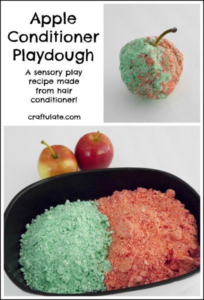 Apple Conditioner Playdough - made with hair conditioner!