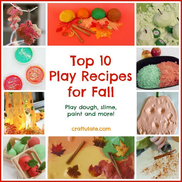 Top 10 Play Recipes for Fall - play dough, slime, paint and more!