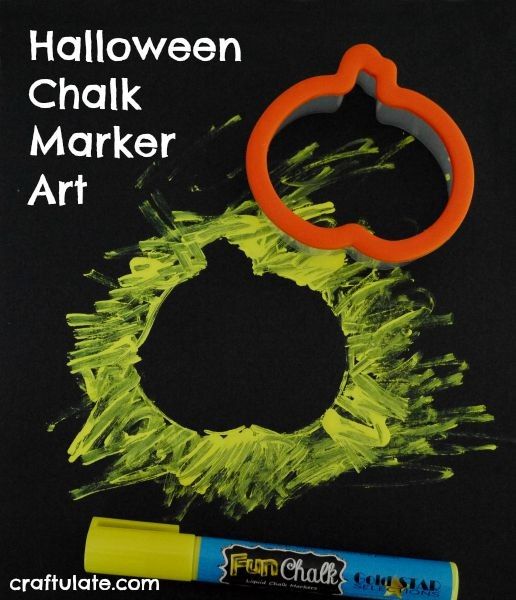 Halloween Chalk Marker Art - using cookie cutters!