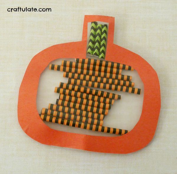 Pumpkin Craft with Straws - Craftulate