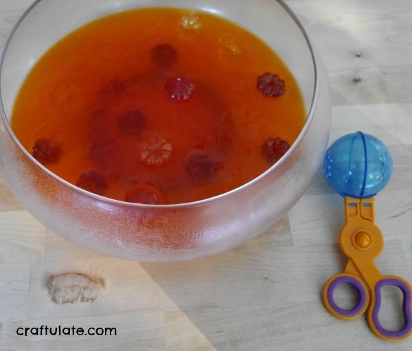 Fine Motor Jello Pumpkin Hunt