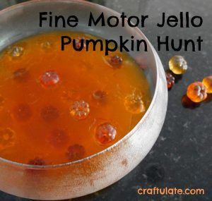 Fine Motor Jello Pumpkin Hunt