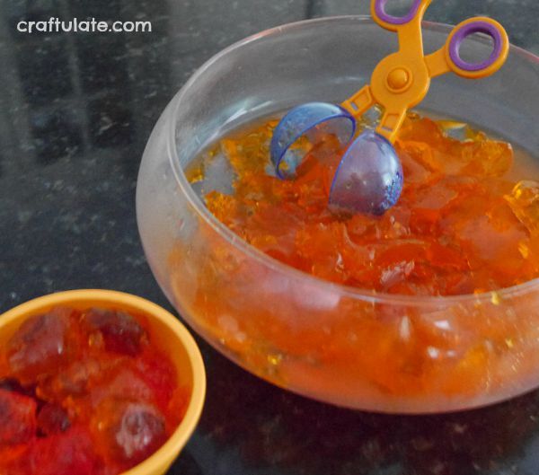 Fine Motor Jello Pumpkin Hunt