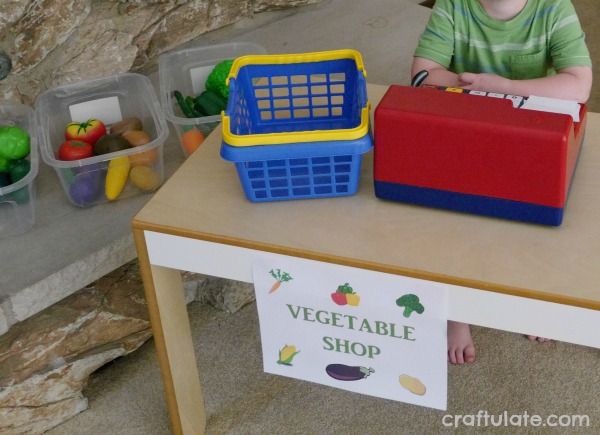 Vegetable Shop Pretend Play - great for imaginative kids!