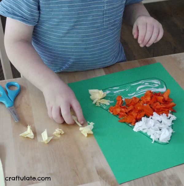 Easy Cotton Ball Stamped Candy Corn Craft for Kids - Crafting A Fun Life